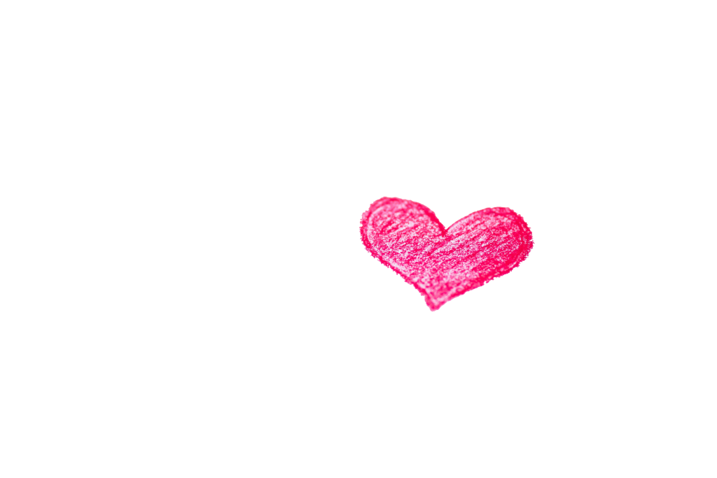 heart with a red oil pastel 6334